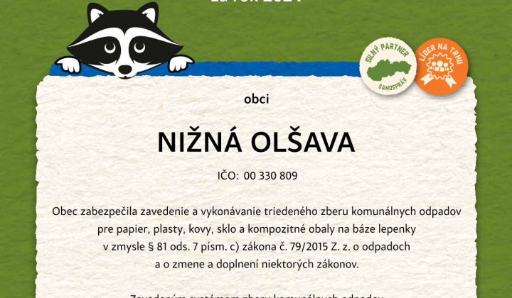 Fotka - Certifikát za rok 2024
